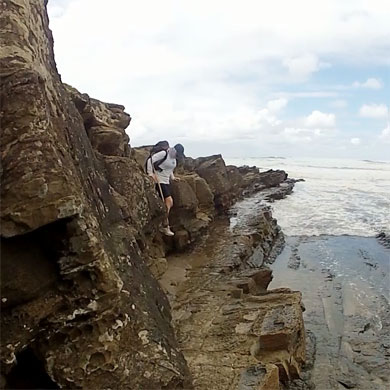 Traversing a rocky section