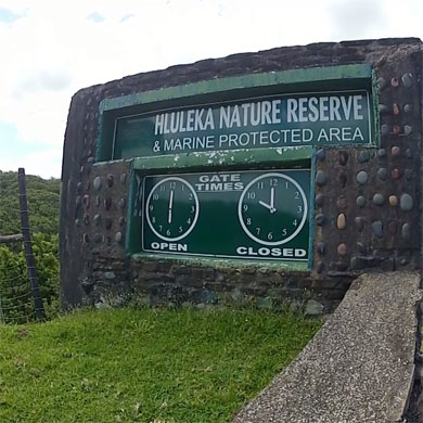 Hluleka Nature Reserve's front gate