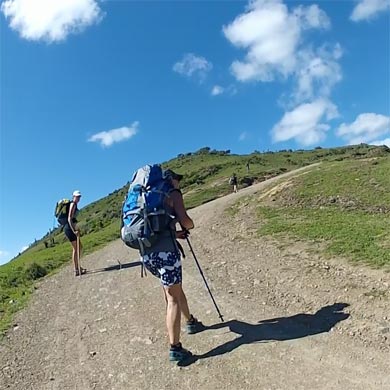 Hiking up the Wild Coast's steep hills